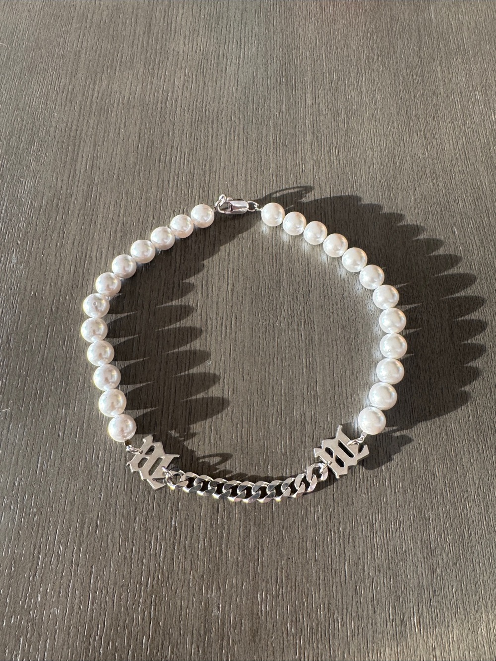 MISBHV Pearl and Silver Chain Choker Necklace - White